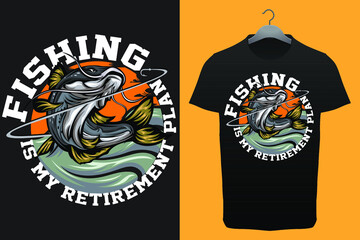 Fishing tshirt design template fishing vector design, Fishing T-shirt Designs - Adobe Stock