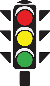 Colorful traffic light vector icon isolated