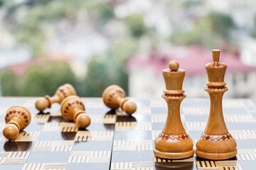 chess pieces on the board