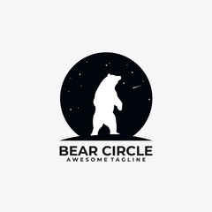 Obraz premium Bear circle logo design vector