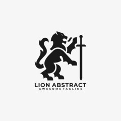 Lion abstract logo design vector
