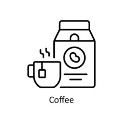 Coffee vector Outline icon for web isolated on white background EPS 10 file