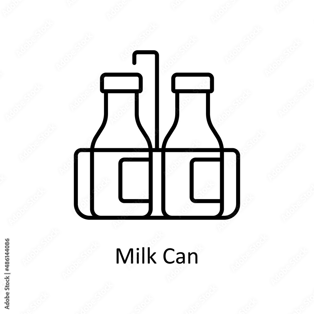 Poster milk can vector outline icon for web isolated on white background eps 10 file