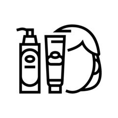 skin cosmetic line icon vector. skin cosmetic sign. isolated contour symbol black illustration