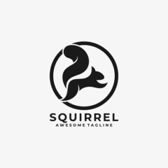 Squirrel circle logo design vector