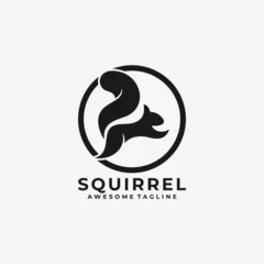 Fotobehang Squirrel circle logo design vector © dani