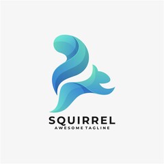 Squirrel colorful logo design template