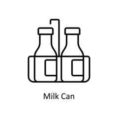 Milk Can vector Outline icon for web isolated on white background EPS 10 file