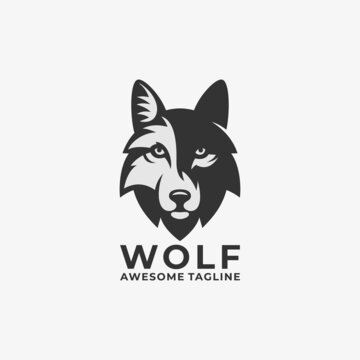 Wolf abstract logo design vector