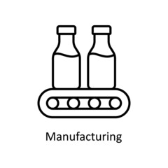 Manufacturing vector Outline icon for web isolated on white background EPS 10 file