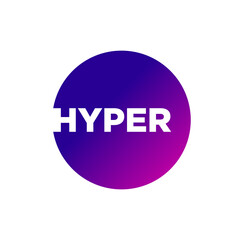 Hyper brand icon on colorful round.