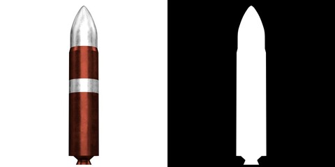 3D rendering illustration of a stylized poseidon c3 missile