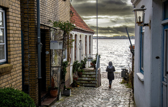 Verso il porto dei pescatori di schleswiger Holm