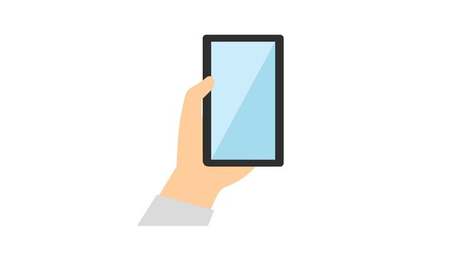 Vector Smartphone in a Hand. Vector isolated flat illustration