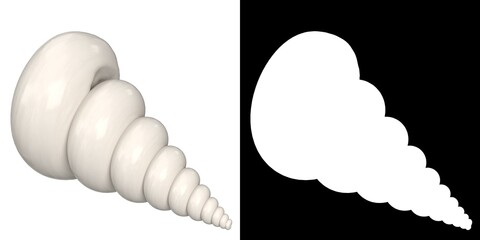 3D rendering illustration of a stylized triton seashell