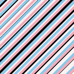 Obraz premium Pastel pink, pastel blue, white, and black stripes illustration. 90s nostalgia. 90s aesthetic. 90s pattern.