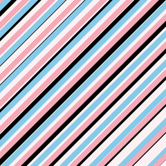 Obraz premium Pastel pink, pastel blue, white, and black stripes vector illustration. 90s nostalgia. 90s aesthetic. 90s pattern.