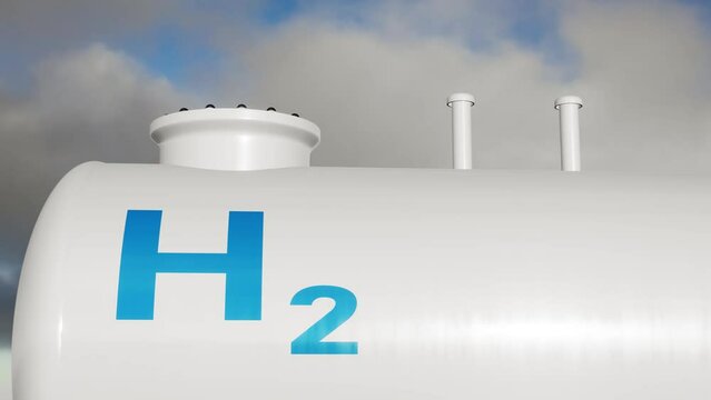 modern hydrogen tank for renewable energy 3d animation