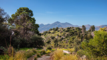 Monte Pellegrino on Sicily near Palermo in Italy in early spring