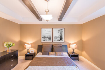 Beautiful and modern home and hotel bedroom interior design.