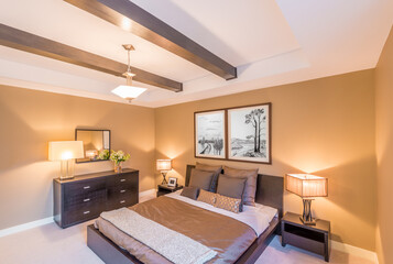 Beautiful and modern home and hotel bedroom interior design.