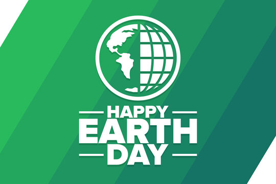 Happy Earth Day. Holiday concept. Template for background, banner, card, poster with text inscription. Vector EPS10 illustration.