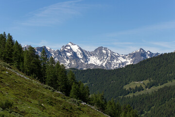 Fototapeta na wymiar Mountain landscape in valle d'Aosta during summer