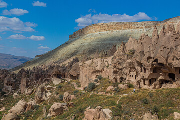 Cave dwellings in Zelve, Cappadocia, Turkey