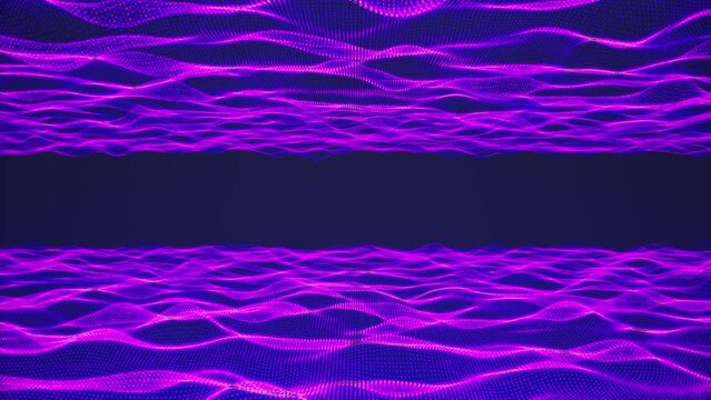 Seamless 3D Animation of Purple Dot Waves – Ocean and Sky Motion