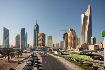 Fototapeta na wymiar KUWAIT CITY, KUWAIT - November 12, 2013: Skyline of Kuwait City, Middle East