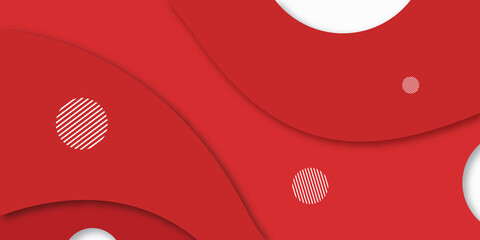 Abstract background design with red color paper cut shapes.