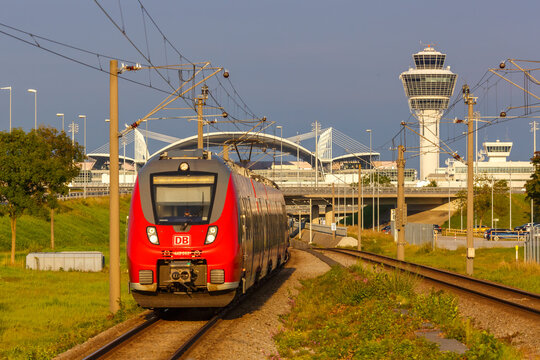 Regional Suburban Train Type Bombardier Talent 2 At Munich Airport In Germany