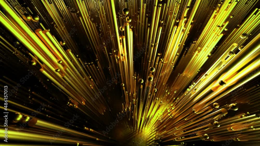 Poster abstract golden and black up and down moving pillars, seamless loop. design. narrow columns flying r