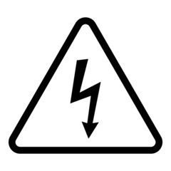 High Voltage Caution Flat Icon Isolated On White Background
