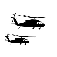 black hawk helicopter silhouette flying