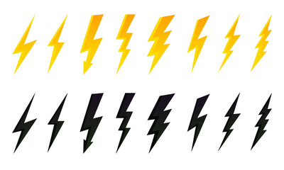 Lightning bolt icons set.Set lightning bolt. Creative vector illustration of thunder and bolt lighting flash icon collection design. Lightning icons symbol - vector.
