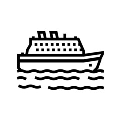 ship sea transport line icon vector. ship sea transport sign. isolated contour symbol black illustration