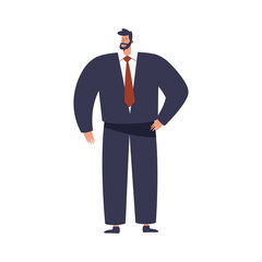 bearded businessman standing