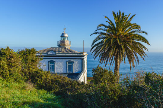 Lighthouse of the city of Candas, in Asturias, Spain
