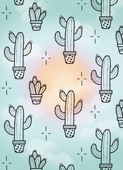 seamless pattern with cacti