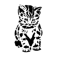 cat, realistic stencil cat
