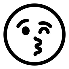 Smile Emoji Face Flat Icon Isolated On White Background