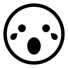 Fototapeta premium Smile Emoji Face Flat Icon Isolated On White Background