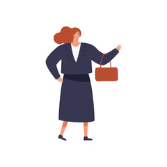 elegant businesswoman with bag