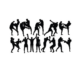 Fototapeta na wymiar Free Boxing Silhouettes, art vector design