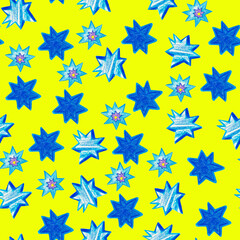 Pencil drawn blue stars clip art, hand drawn starry pattern, drawn blue stars background, shining, isolated kids pattern, cosmic, starry background, bright 