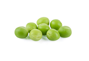 Fresh green peas isolated on a white background