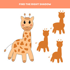 Find the right shadow for cartoon giraffe.