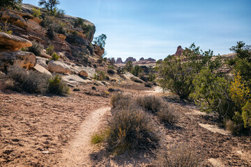 Fototapeta premium Hiking trail in Canyonlands National Park, Utah