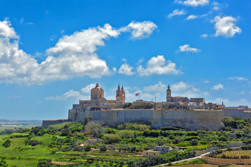 Fototapeta na wymiar The Medieval Walled City of Mdina in Malta